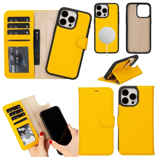 iPhone 16 Pro Max Leather Wallet Case – MagSafe, RFID Blocking, Kickstand