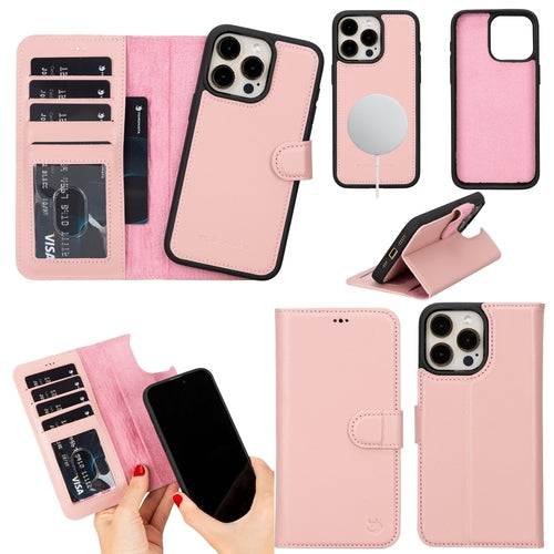 iPhone 16 Pro Max Leather Wallet Case – MagSafe, RFID Blocking, Kickstand