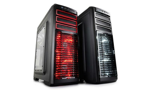 DEEPCOOL Kendomen RD Mid-Tower PC Case – 5 Fans Pre-Installed, Red LED