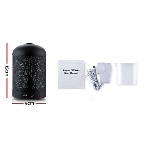 Devanti 4-in-1 LED Ultrasonic Aroma Diffuser – Humidifier, Purifier & Night Light, 160ml, Black