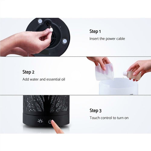 Devanti 4-in-1 LED Ultrasonic Aroma Diffuser – Humidifier, Purifier & Night Light, 160ml, Black