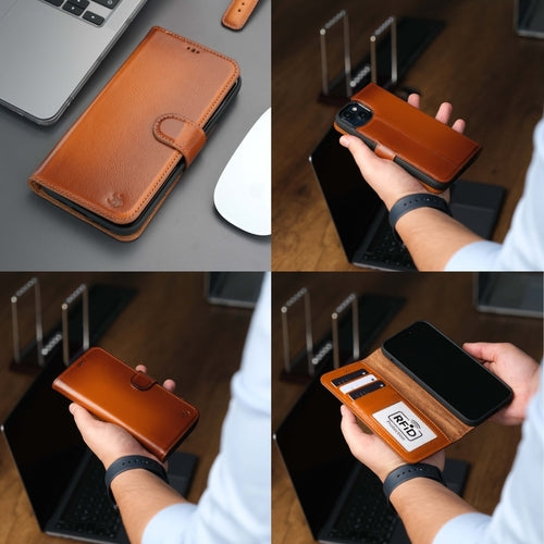 iPhone 16 Pro Max Leather Wallet Case – MagSafe, RFID Blocking, Kickstand