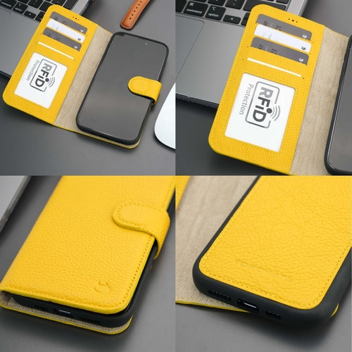 iPhone 16 Pro Max Leather Wallet Case – MagSafe, RFID Blocking, Kickstand