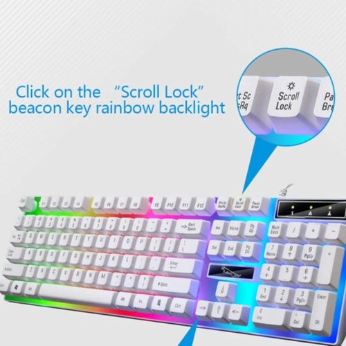 RGB Gaming Keyboard & Mouse Combo – White, Wired, LED Backlit
