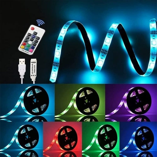 RGB LED TV Backlight Strip – 2m, RF Remote, USB Powered