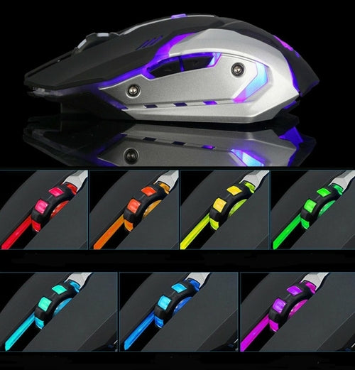Wireless Silent LED Gaming Mouse – 1600 DPI, Rechargeable, Ergonomic