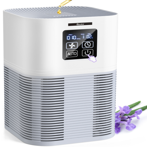 2-in-1 Air Purifier & Aromatherapy Diffuser – HEPA Filter, Auto Mode, LED Touch Panel