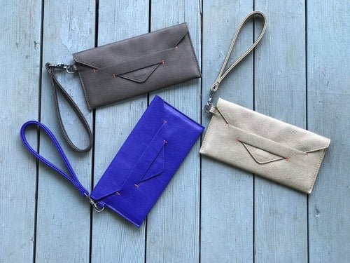 Delancey Vegan Leather Wristlet Wallet – Royal Blue