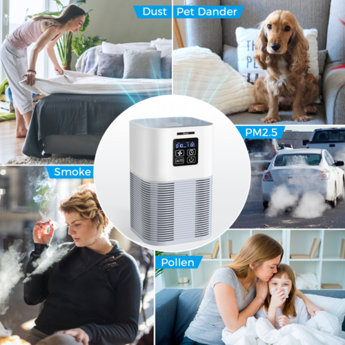2-in-1 Air Purifier & Aromatherapy Diffuser – HEPA Filter, Auto Mode, LED Touch Panel