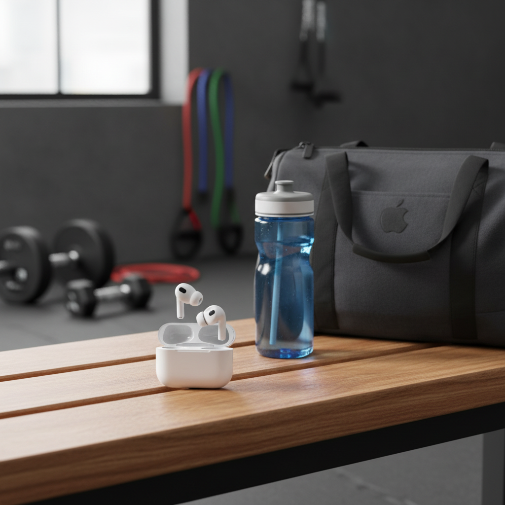 Earbuds gym lifestyle shot