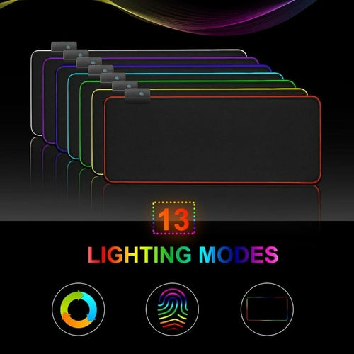 RGB Gaming Mouse Pad XL – 13 Lighting Modes, Anti-Slip