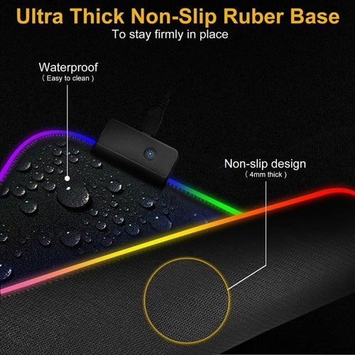 RGB Gaming Mouse Pad XL – 13 Lighting Modes, Anti-Slip