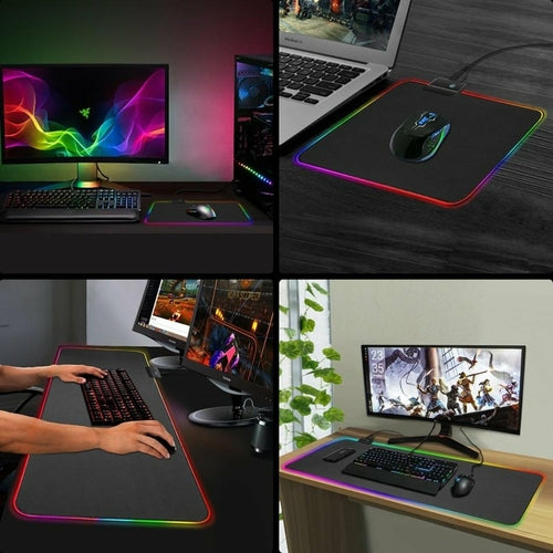 RGB Gaming Mouse Pad XL – 13 Lighting Modes, Anti-Slip